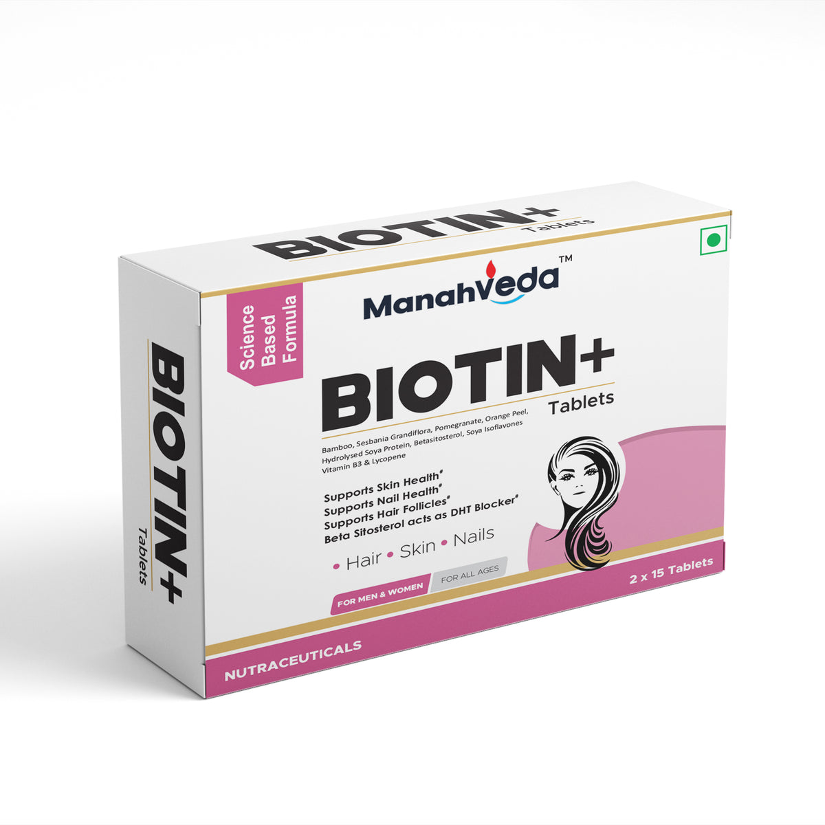 Manahveda Biotin+ Tablets