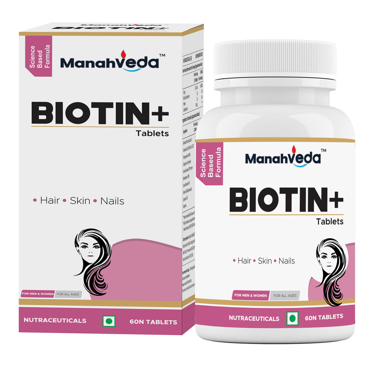 Manahveda Biotin+ Tablets